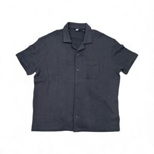 L.L. Bean | Textured Cable Knit Camp Collar Shirt Large Eclectic Grandfather